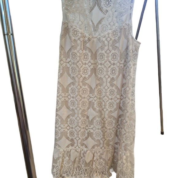 ERIN by Erin Fetherston Cream Lace Midi Dress - Picture 4 of 10